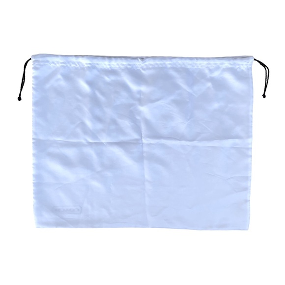 Satin Coach Dust Bag with Drawstring in White - Picture 2 of 5